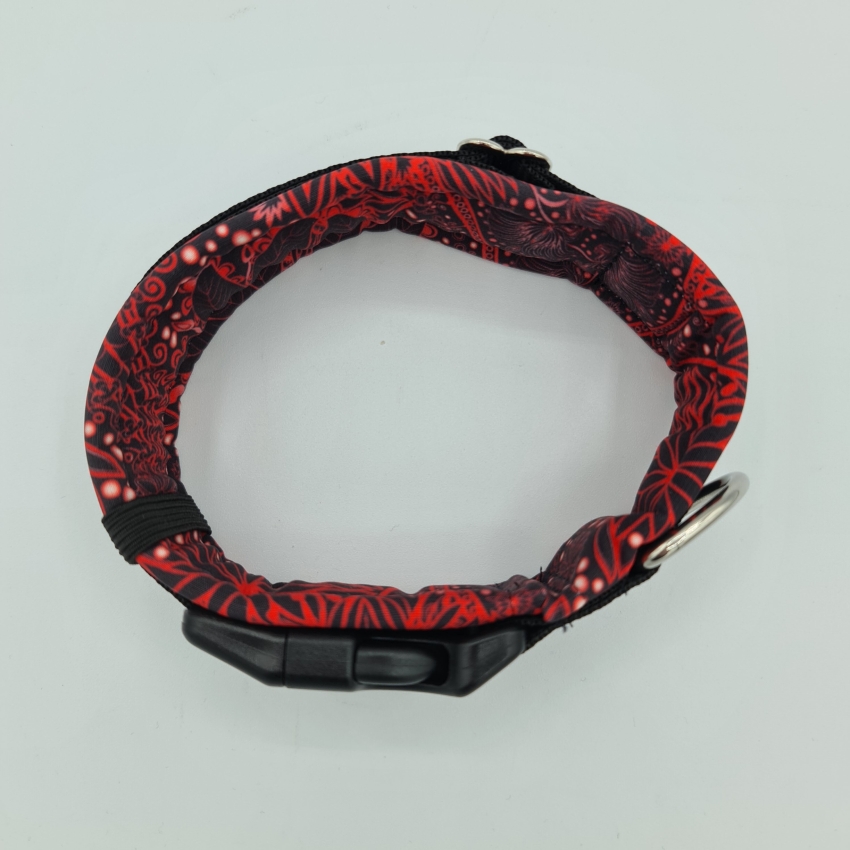 Halsband schwarz & rot